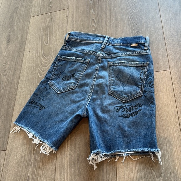 MOTHER Superior High-Waisted Smokin' Fray Shorts Never Enough Size 25 - Picture 12 of 13